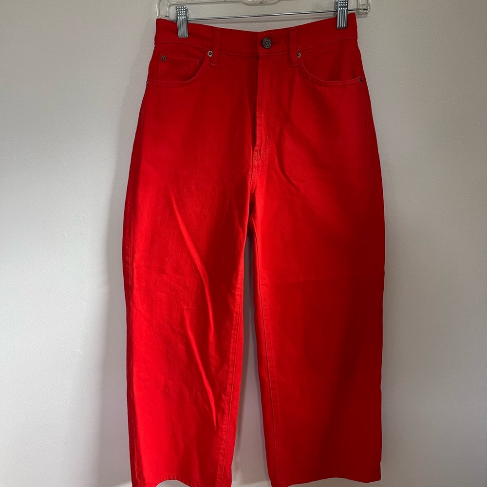 BDG Bright Red High Rise Wide Leg Jeans